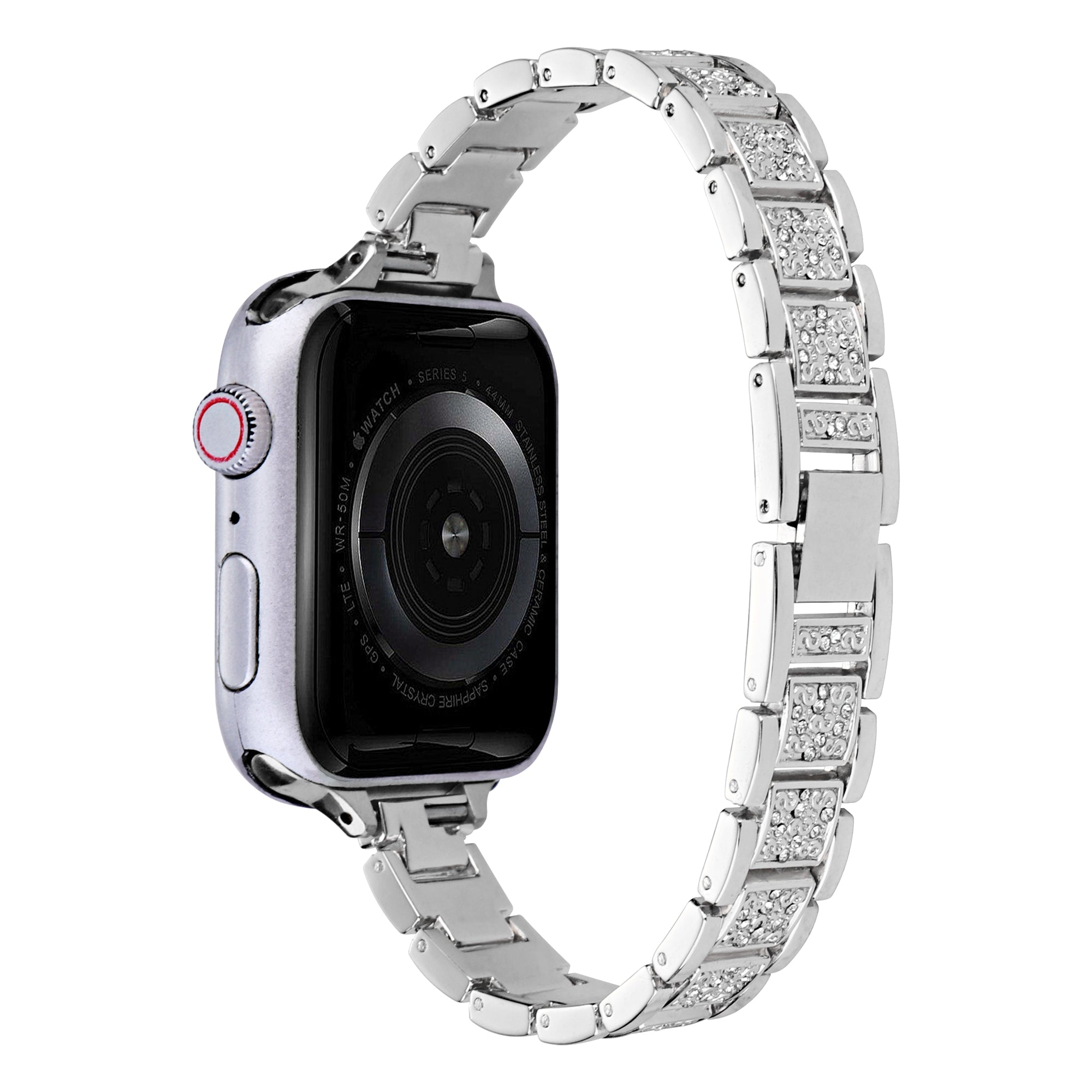 For Apple Watch Series 9 8 7 41mm 6 5 4 SE (2022) SE (2023) SE 40mm 3 2 1 38mm Slim Rhinestone Decor Watch Strap For Apple Watch Series 9 8 7 41mm 6 5 4 SE (2022) SE (2023) SE 40mm 3 2 1 38mm Slim Rhinestone Decor Watch Strap